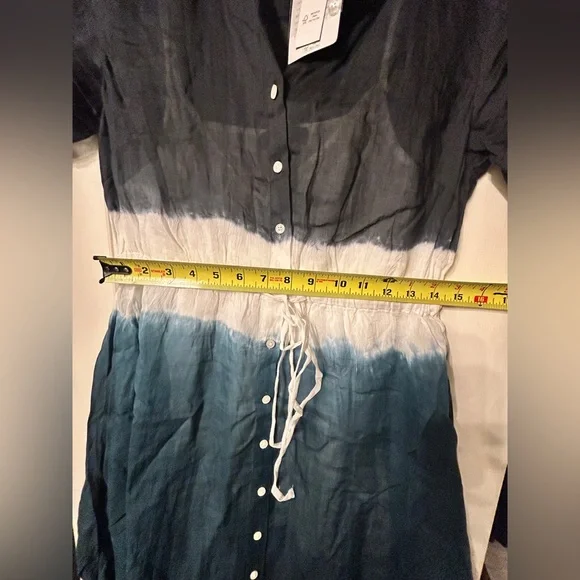 NWT J Crew Cerise shirtdress in dip-dyed ramie Size 10 - Picture 9 of 12